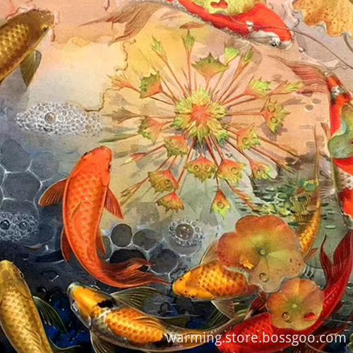 Oil painting Nine fish painting
